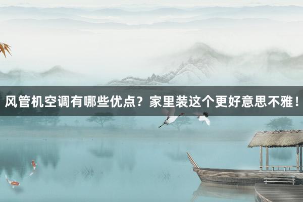 风管机空调有哪些优点？家里装这个更好意思不雅！