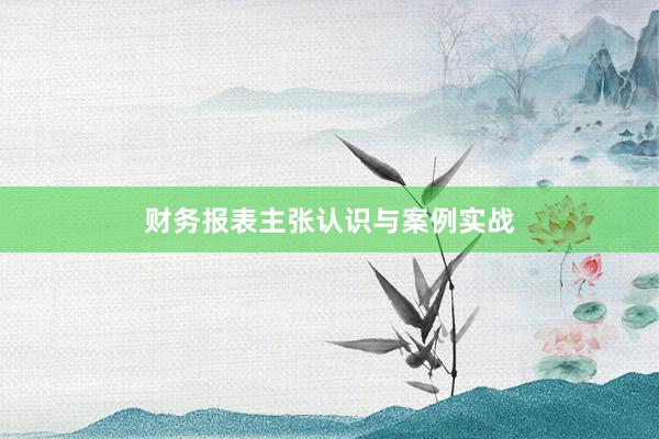 财务报表主张认识与案例实战